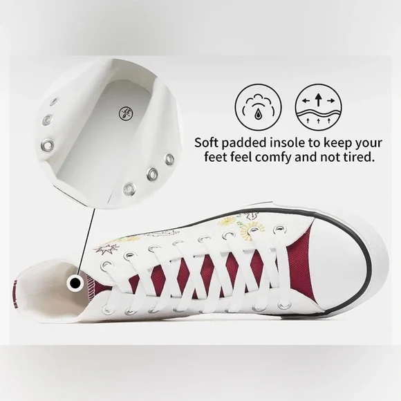 NWT Women's High Top Canvas Sneaker Shoes - Picture 5 of 5